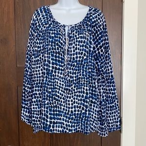 Michael Kors Blue Animal Print Top